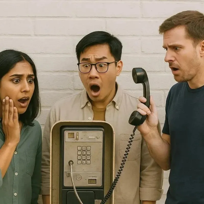 Individuals reacting with surprise to U.S. technology system issues