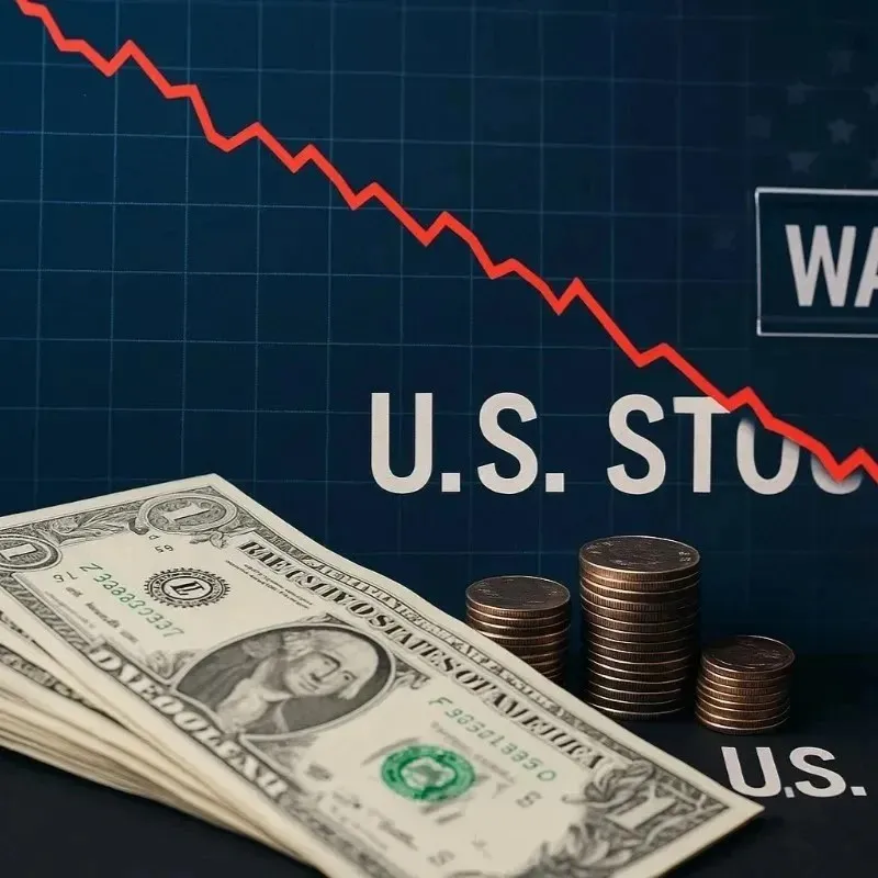 Stock market graph showing decline in U.S. indexes