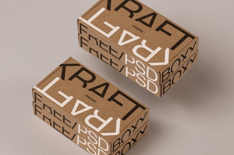Kraft boxes stacked