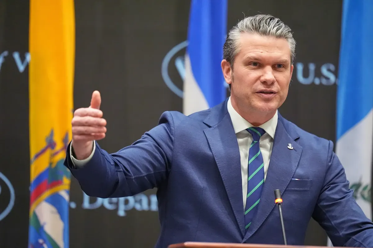 US Defense Secretary Pete Hegseth speaking at the Americas Counter Cartel Conference in Miami about tackling drug cartels in Latin America