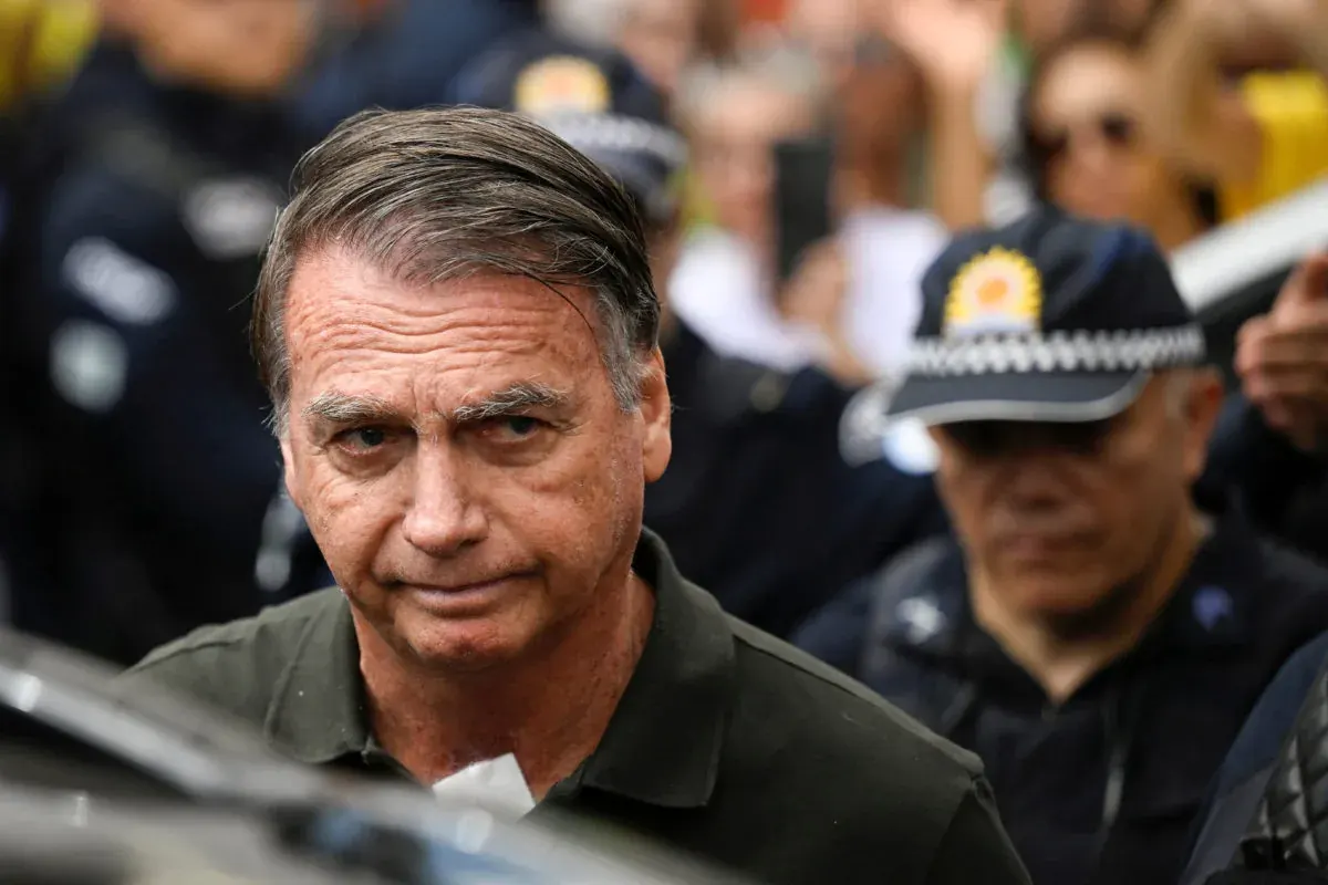 Former Brazilian president Jair Bolsonaro during a public appearance amid reports of hospitalization for pneumonia
