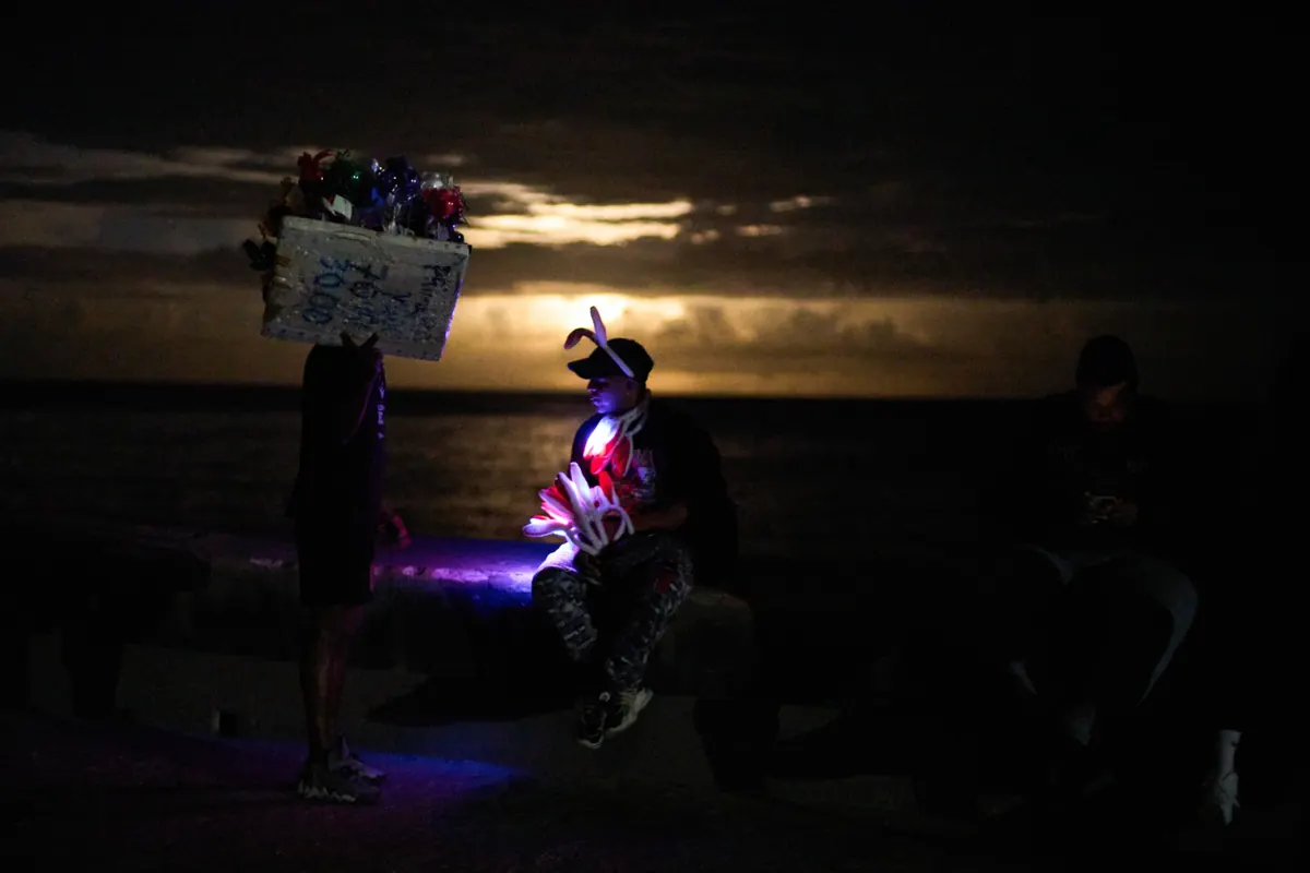 Darkened Havana streets during nationwide blackout