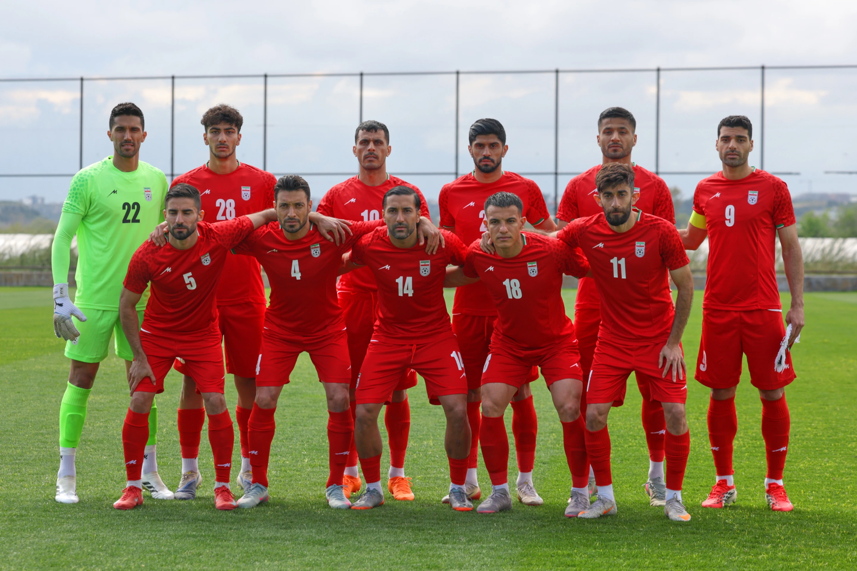 Iran national football team players training amid World Cup preparations during geopolitical tensions