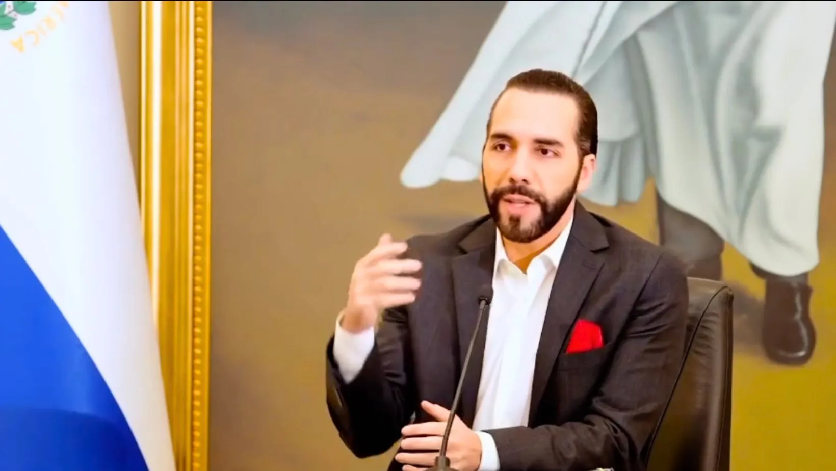 El Salvador President Nayib Bukele addressing lawmakers