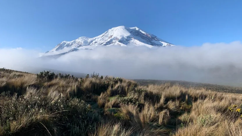 Glaciar del volcán Cotopaxi en Ecuador mostrando el retroceso glaciar