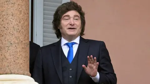 El presidente argentino Javier Milei durante un acto público en Buenos Aires en abril de 2026